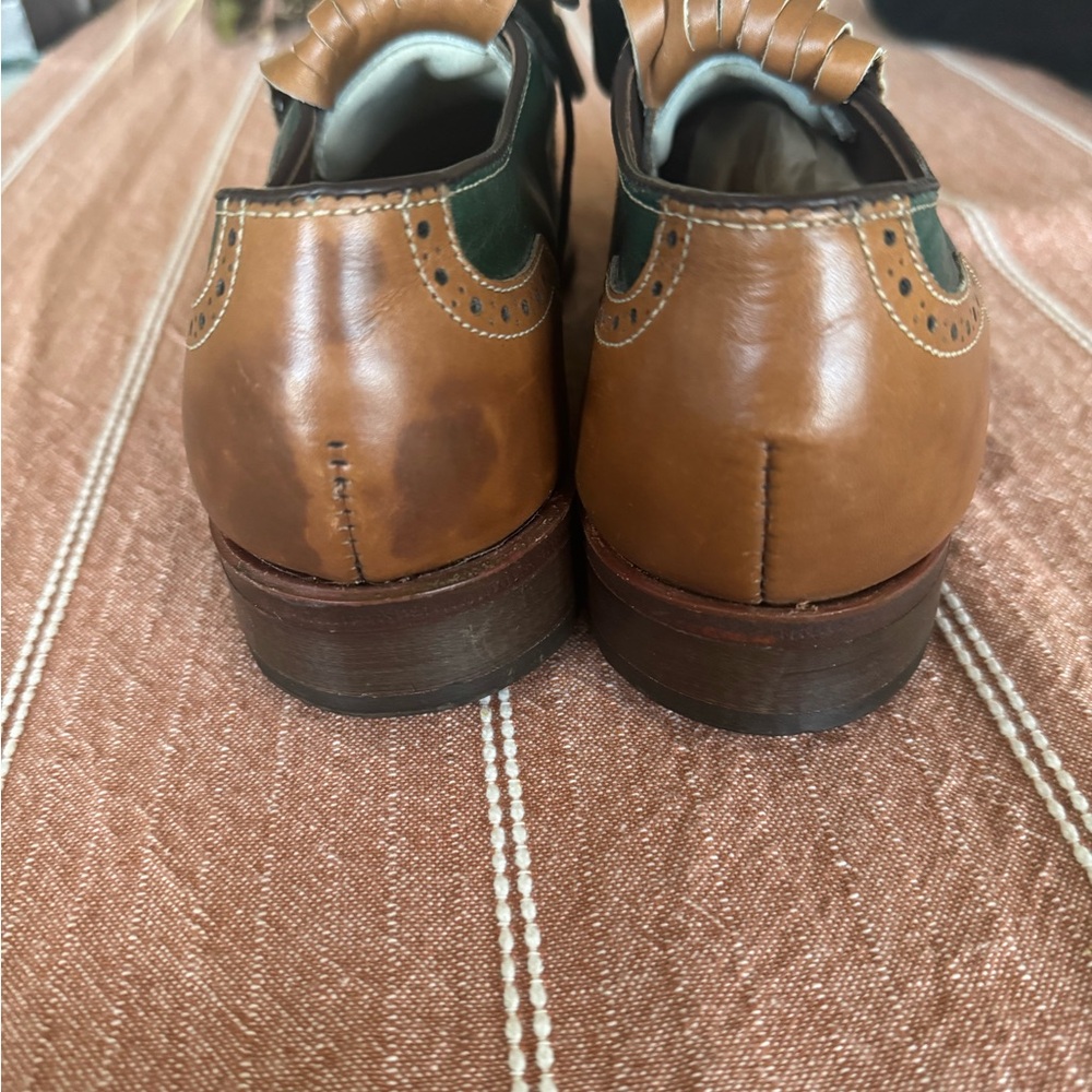 FootJoy Brown and Green Men's Oxfords - Picture 5 of 7
